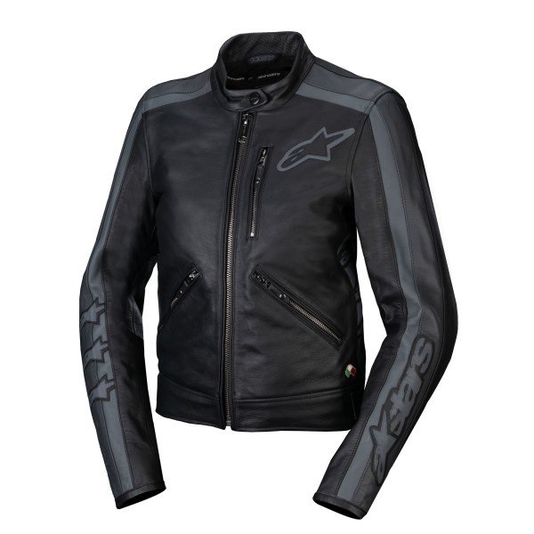 Alpinestars Alpinestars Stella Dyno Leather JKT B/Tar Grey D/Grey
